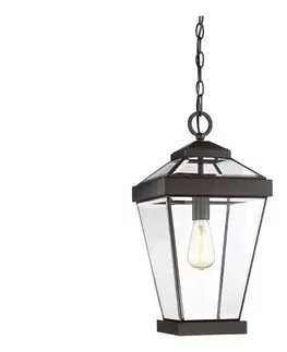 Svietidlá Elstead Quoizel QZ-RAVINE8-L - Vonkajší luster na reťazi RAVINE 1xE27/60W/230V IP23 hnedá QZ-RAVINE8-L