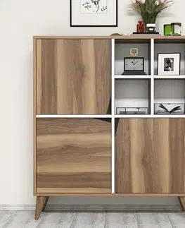 Komody Viacúčelová skrinka Pulse - Walnut, White