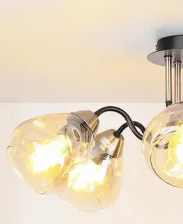 Stropná svetla Stropná lampa čierna/zlatá dymová 5xE27 Unica