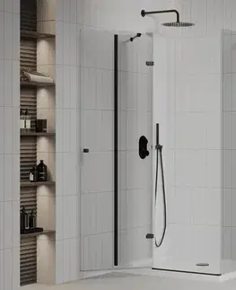 Vane MEXEN/S - Roma sprchovací kút 120x100, transparent, čierna + biela vanička so sifónom 854-120-100-70-00-4010B