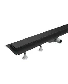 Sprchovacie kúty OMNIRES - LOWFIX lineárny sprchový odtok s pevnou mriežkou, 90 cm čierna /BLH/ LOWFIX90GBL