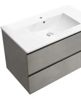 Kúpeľňový nábytok CERANO - Kúpeľňová skrinka Carole + keramické umývadlo Todo - betónovo šedá - 101x50x46,5 CER-8050BD82988