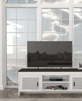 TV stolíky NODE orientálny televízny stolík biela/rehab