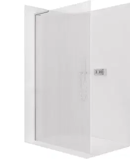 Sprchové dvere CERANO - Sprchová zástena Walk-in Onyx L-ľavá vzpera - 8 mm - chróm, ryhované sklo - 120x200 CER-8050BD866