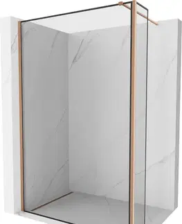 Sprchové dvere MEXEN/S - Kioto Sprchová zástena WALK-IN 110 x 40, čierny vzor, meď kartáčovaná 800-110-212-65-70-040