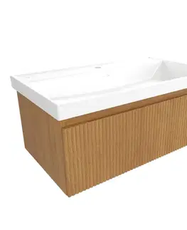 Kúpeľňový nábytok Kúpeľňová skrinka s umývadlom SAT Evolution 78x30x44, 5 cm dub medový mat SATEVO80DMU4 SATEVO80DMU4