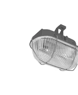 Záhradné lampy  SOK-60/S - Vonkajší stropné svietidlo OVAL KOV 1xE27/60W/230V sivá
