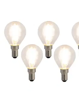 LED osvetlenie Sada 5 LED žiaroviek E14 Filament P45 4W 470 lm 2700K