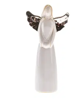 Vianočné dekorácie Anjel so srdcom 14,5 cm, porcelán