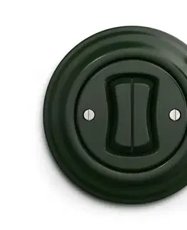 Predlžovacie káble lap - Retro dvojité tlačidlo so zeleným rámčekom KA0061+KA0105