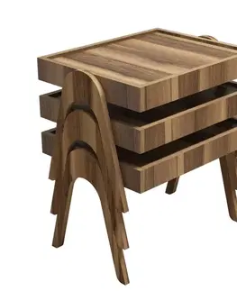 Konferenčné stolíky Sada odkladacích stolíkov (3 kusy) Roma - Walnut