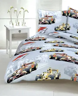 Obliečky Obliečky bavlnené Formula TiaHome - 1x Vankúš 90x70cm, 1x Paplón 140x200cm