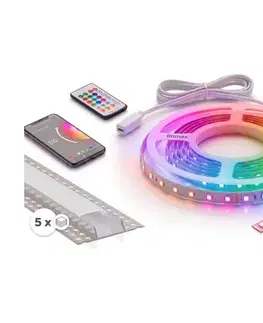 LED osvetlenie SmartLED Súprava 1x LED RGBW pásik NEO LITE LED/24W/230V 5 m IP65 Wi-Fi + 5x profil 1 m + diaľkový ovládač 5xSD0107+1xIM0834