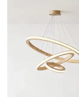 Svietidlá BRILAGI - LED závesný drevený luster UMEA WOOD na lane LED/45W/230V, priemer 60 cm BRI448