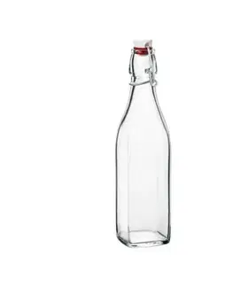 Shakery Kinekus Fľaša sklo 250ml s patentným uzáverom , hranatá SWING
