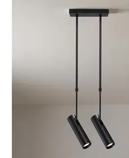 Svietidlá BRILAGI - Luster na tyči SELE 2xGU10/30W/230V čierna WO-TELE-02-BLK-OEM