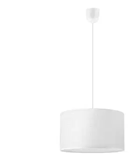 Svietidlá  Závesné svietidlo SIRJA PLISADO na lanku, 1× E27 / 15 W / 230 V, Ø 35 cm, biela LM-1.335/BIAŁY