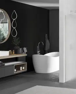 Sprchové dvere MEXEN/S - Kioto Sprchová zástena WALK-IN 70 x 200, dekor 8 mm, nikel kefovaná 800-070-101-97-30