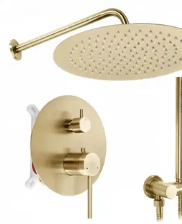 Sprchy a sprchové panely REA - Podomietková sprchová sada Foss Clif Brush Gold + BOX REA-P5647