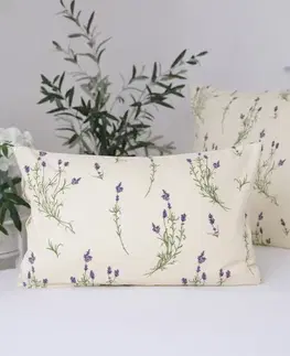 Dekoračné obliečky MKLozkoviny.sk Flanelová obliečka na vankúš 40 x 60 cm - Levandule 02-  -