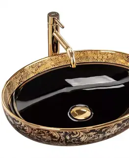 Sanitárna keramika Umývadlo na dosku Margot Black/Gold