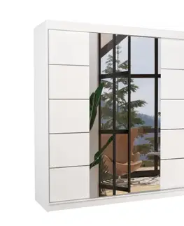 Šatníkové skrine ArtAdrk Šatníková skriňa DALMATIA | biela 200 cm