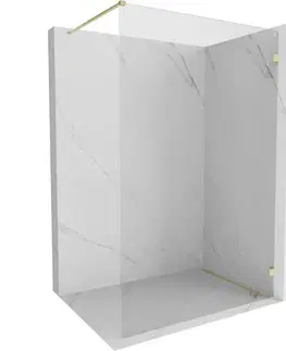 Sprchové dvere MEXEN/S - Lunar Sprchová zástena WALK-IN pravá 50 x 200, transparent 8 mm, zlato kefovaná 830-050-000-55-00-P