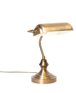 Stolové lampy na písací stôl Klasická stolná lampa/notárska lampa bronzová - Banker