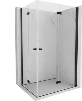 Sprchovacie kúty MEXEN/S - Mist-F Duo sprchovací kút skladacie dvere pravá 90 x 105, transparent, čierna 8A6-090L-105P-70-00