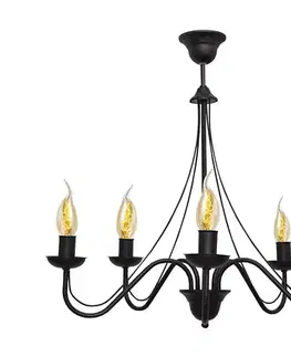 Svietidlá  Luster na lanku MALBO II 5xE14/10W/230V W-2940/5 BK