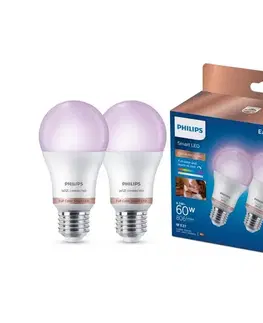 LED osvetlenie SADA 2x stmievateľné LED žiarovky Philips SMART A60 E27/8,5W/230V 2200-6500K 8720169171060