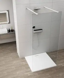Sprchové dvere POLYSAN - ESCA WHITE MATT jednodielna sprchová zástena do priestoru, číre sklo, 1100  ES1011-07