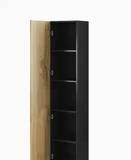 Vitríny CAMA MEBLE Vigo 180 skrinka na stenu čierna / dub wotan