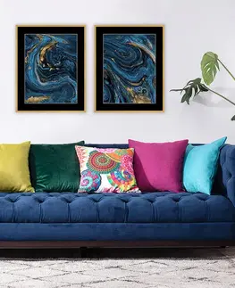 Obrazy Obraz Abstract Blue&Gold II 40 x 50cm