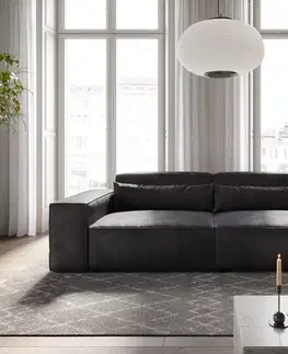 Veľké pohovky DELIFE Veľká pohovka Sirpio 230x95 cm imitácia kože vintage antracitová