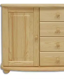 Komody do spálne Komoda z Borovice KD140 surová