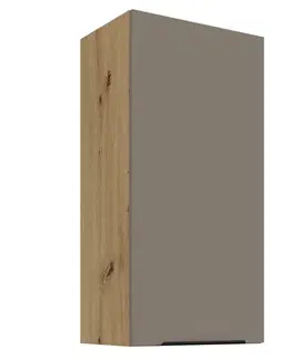 Kuchynské horné skrinky KONDELA Frisbo 45 G-90 1F horná kuchynská skrinka sandgrau / dub artisan