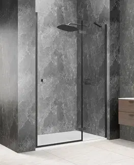 Sprchovacie kúty POLYSAN - GLOBE GUN METAL sprchové dvere do niky 1100, číre sklo, pravé GB1011RGM