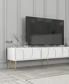 TV stolíky TV stolík Lyon 43 - White, Gold