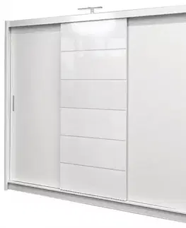 Šatníkové skrine Skriňa Malibu 250 cm biela