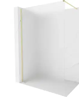 Sprchové dvere MEXEN/S - Kyoto-X Sprchová zástena WALK-IN 50 x 200, dekor 10 mm, zlato kefovaná 800-050-101-55-30-X