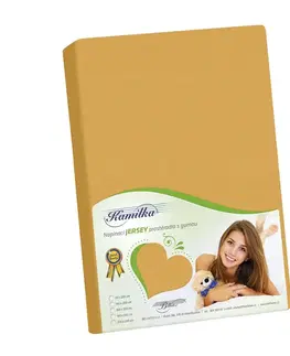 Plachty Bellatex Jersey prestieradlo Kamilka horčicová, 90 x 200 cm