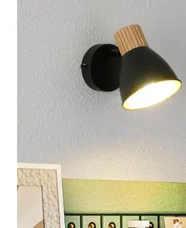 Svietidlá BRILAGI - Nástenné bodové svietidlo ODENSE 1xE14/10W/230V drevo/čierna BRI411
