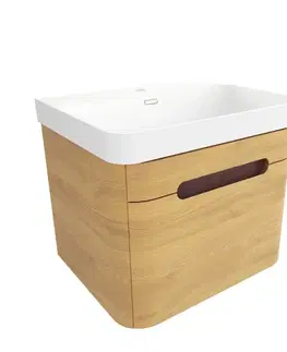 Kúpeľňový nábytok Kúpeľňová skrinka s umývadlom SAT Fusion 57,5x43x45 cm dub medový mat SATFUSION60DMMW SATFUSION60DMMW