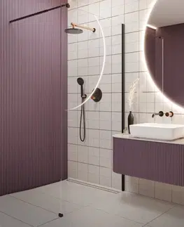 Kúpeľňové batérie INVENA - Umývadlová podomietková batéria Moonlight Trend, čierna/rose gold BP-77-U14-V