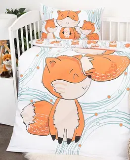 Obliečky 4Home Detské bavlnené obliečky do postieľky Foxes, 100 x 135 cm, 40 x 60 cm