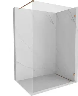 Sprchové dvere MEXEN/S - Lunar Sprchová zástena WALK-IN pravá 100 x 200, transparent 8 mm, meď kartáčovaná 830-100-000-65-00-P