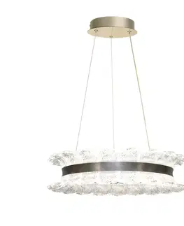 Stropná svetla TOLOSA lampa wisząca satyna nikiel 30W LED 3000, 4500,6500K kryształki bezbarwne