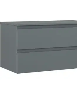 Kúpeľňový nábytok MEXEN/S - Orio kúpeľňová skrinka pod umývadlo 90 cm s doskou, 2 zásuvky, grafit mat 91A10-09047-2-BFFC66