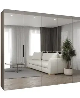 Šatníkové skrine Skriňa Marbella III 300 kašmír/čierna